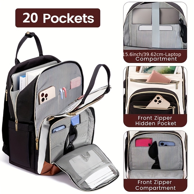 Travel Bags - Женский двухцветный рюкзак для ноутбука, водонепроницаемая