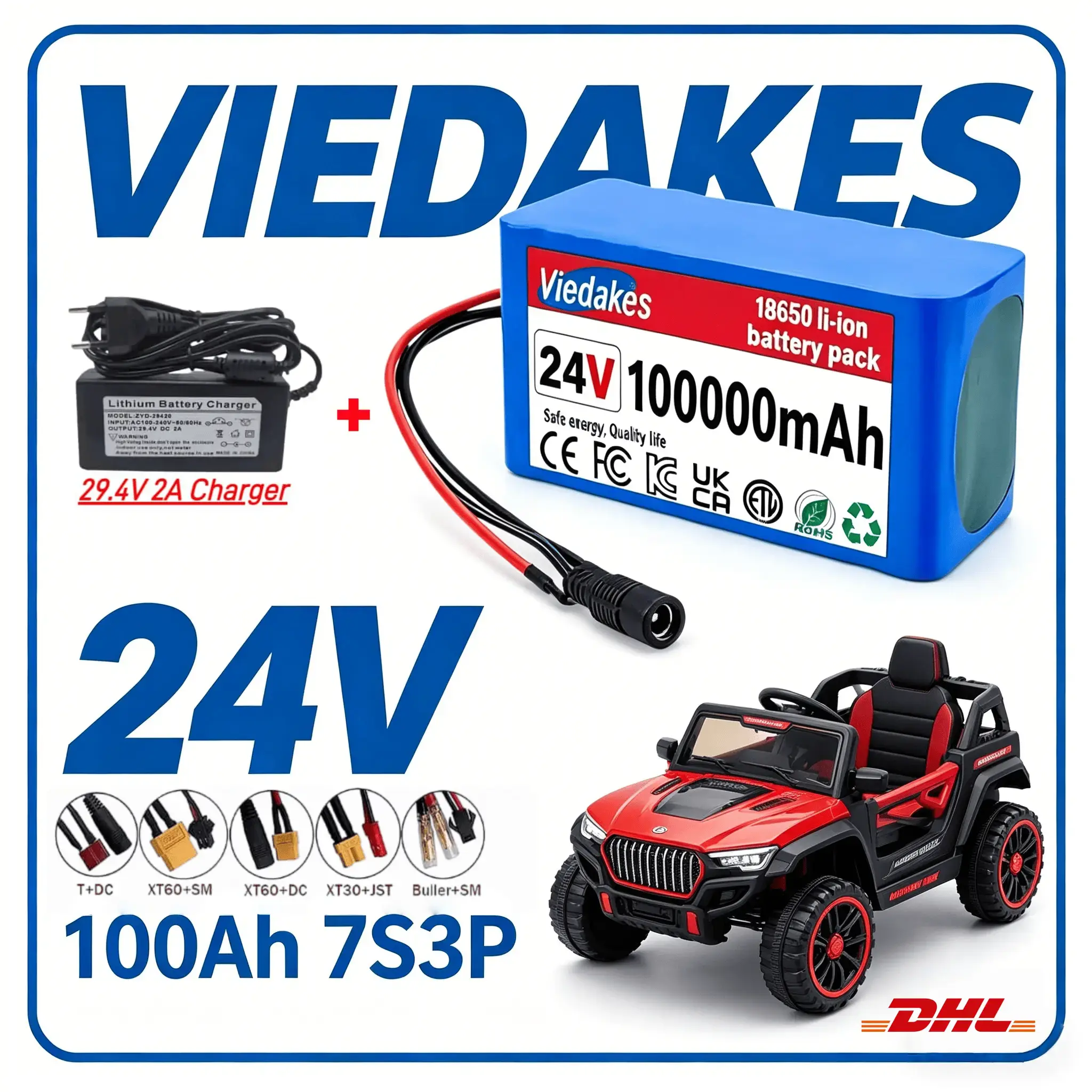 Kids Ride On Suitcase Scooter - ✈️ ✈️ Аккумуляторная батарея VIEDAKES 24В