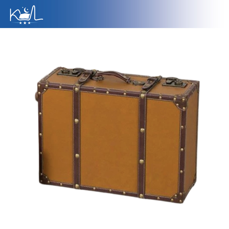 Retro Vintage Trunk Suitcase - Винтажный оранжевый декоративный чемодан-органайзер, состаренный ретро-багажный