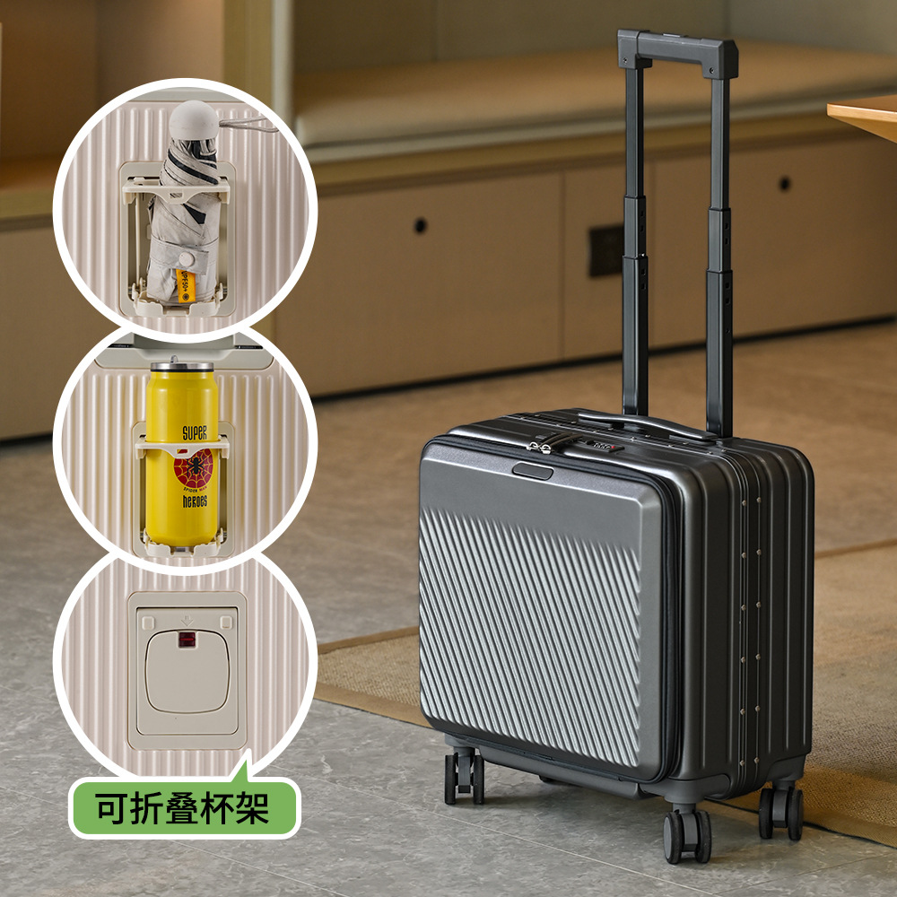 Чемодан-тележка с фронтальным  – обзор и цена Aluminum Frame Carry On Luggage